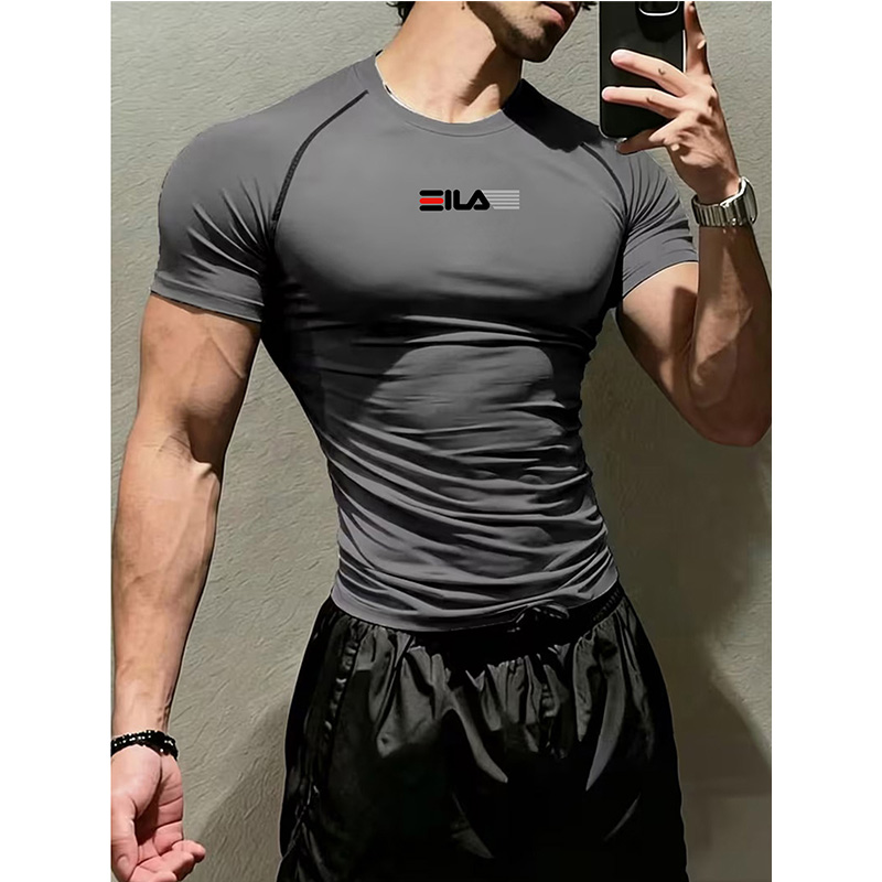 Running Gear Winter - Mens Bodybuilding Sports Tight T-shirt Summer