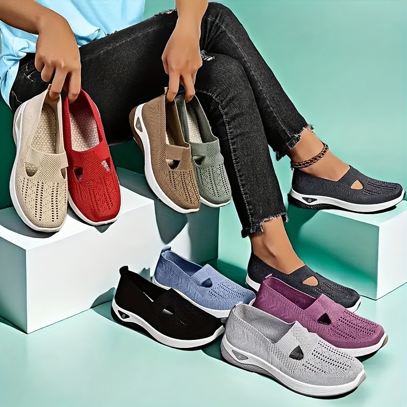 Womens Spring Summer Knit Slip - Insole Arch Support ulasan dan harga